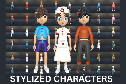 3D STYLIZED CHARACTERS (44 CHARACTERS)
