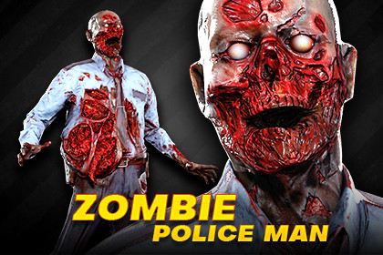 Zombie Police Man - HD PBR Rigged Character