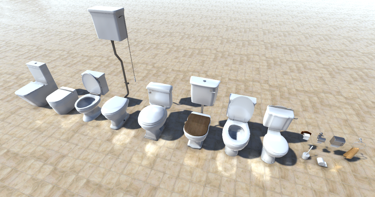 Toilets Pack | 3D Props | Unity Asset Store