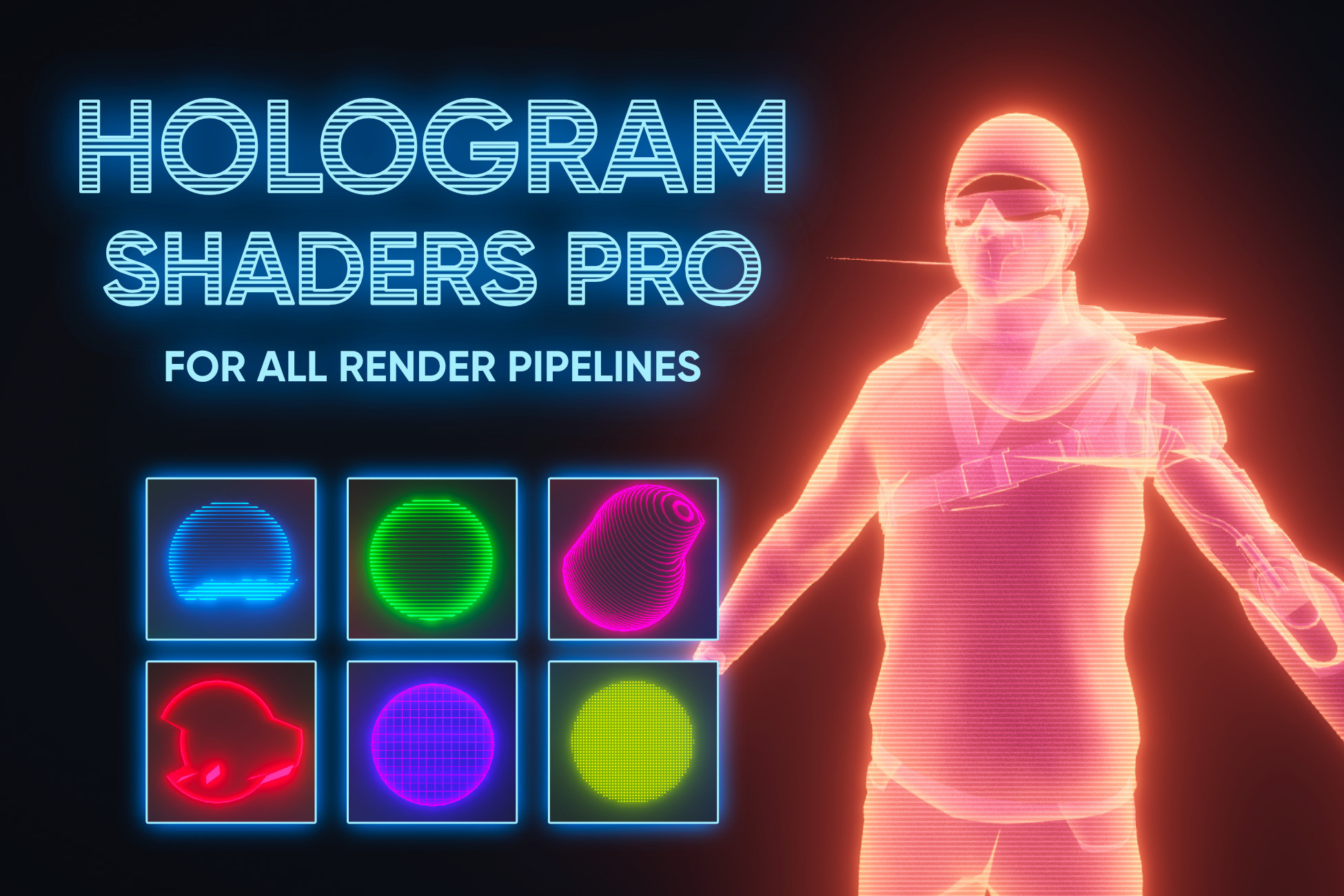 Hologram Shaders Pro for URP, HDRP & Built-in