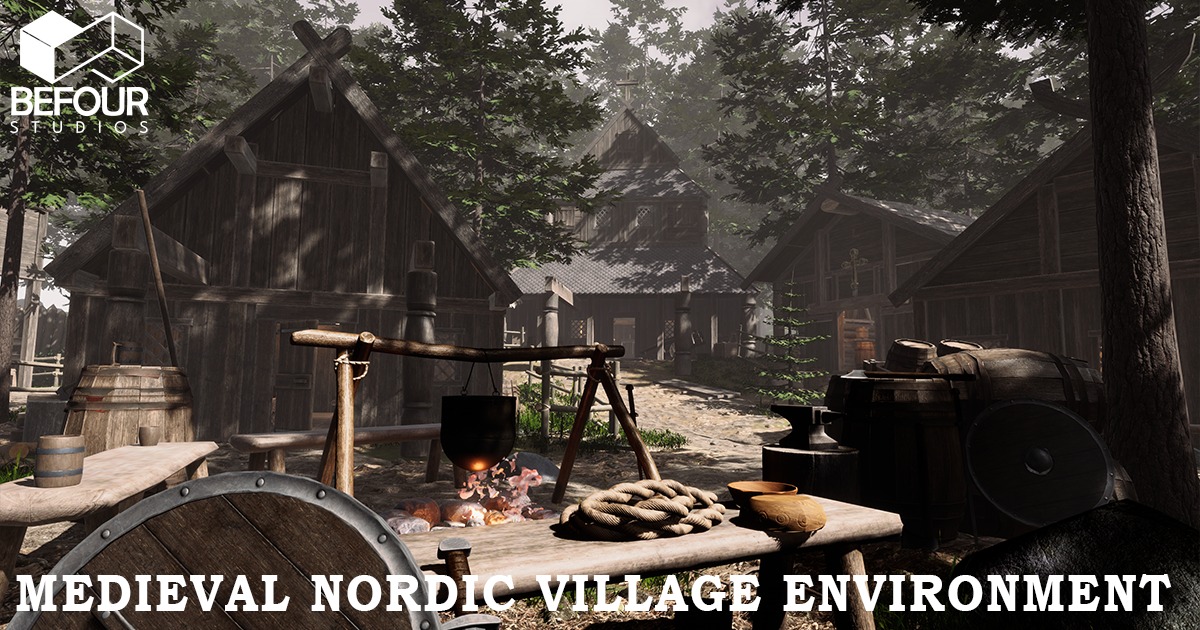 Medieval Nordic Village Environment | 3D Historic | Unity Asset Store