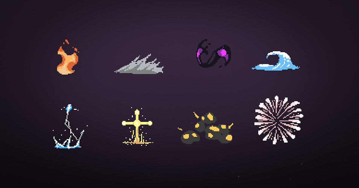 Pixelated Particles Unity Pixel Art RPG VFX Lite | VFX Particles | Unity Asset Store