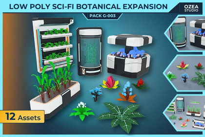 Low Poly Sci-Fi Botanical Expansion Pack G-003