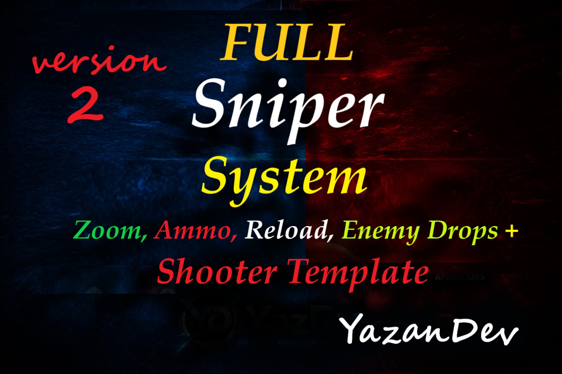 Full Sniper System – Zoom, Ammo, Reload, Enemy Drops + Shooter Template