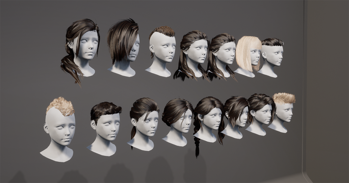 Pink Hair Unity G2: Hair Cards Collection 01 | 3D 휴머노이드 | Unity Asset Store