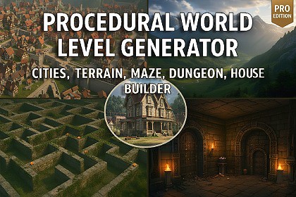 Procedural World-Level Generator Pro - Cities, Terrain, Maze, Dungeon Builder