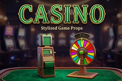 Stylized Casino Game Pack - Low Poly Props