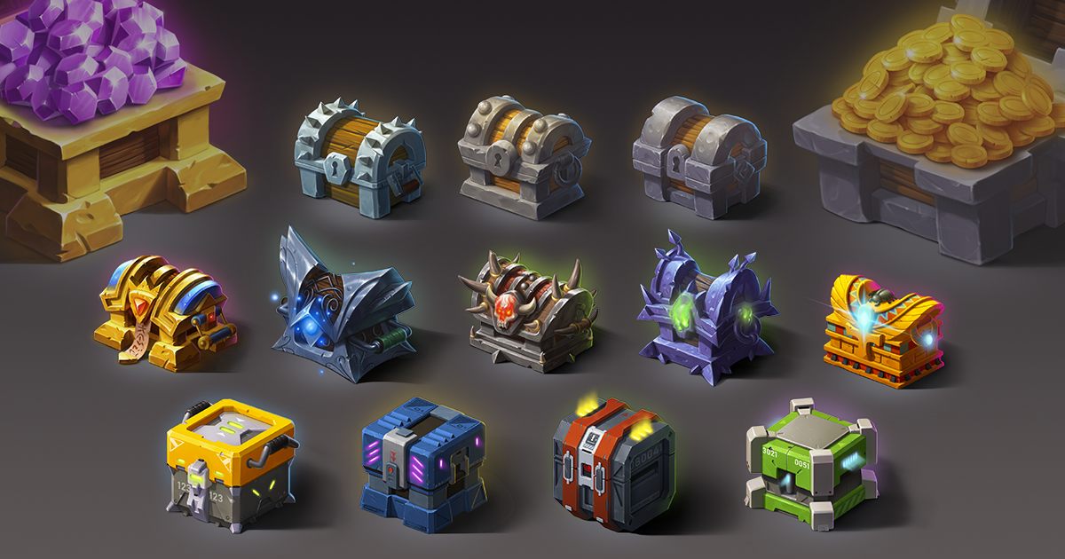 2D Chests Assets - Mega Pack | 2D 图标 | Unity Asset Store
