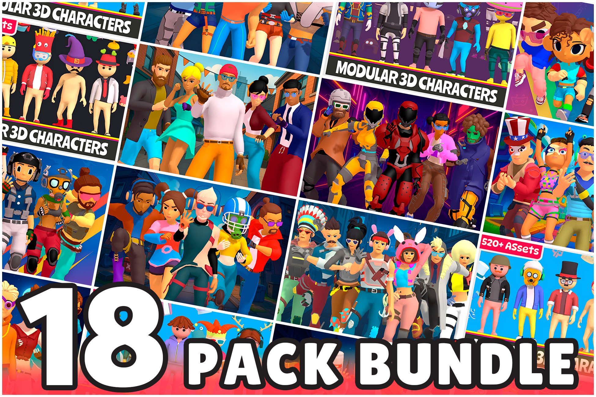 Unity Characters Free Stylized Characters Bundle | 3D Humanoids | Unity Asset Store