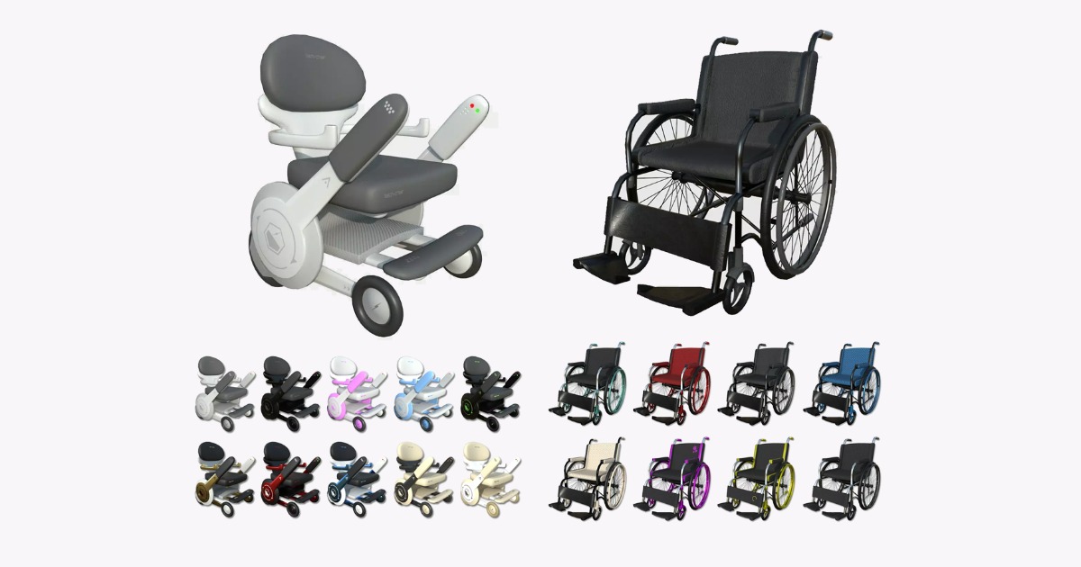 02 Wheelchair Models - with Texture Variations | Props | Unity Asset Store