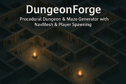 DungeonForge: Procedural Dungeon & Maze Generator with NavMesh & Player Spawning