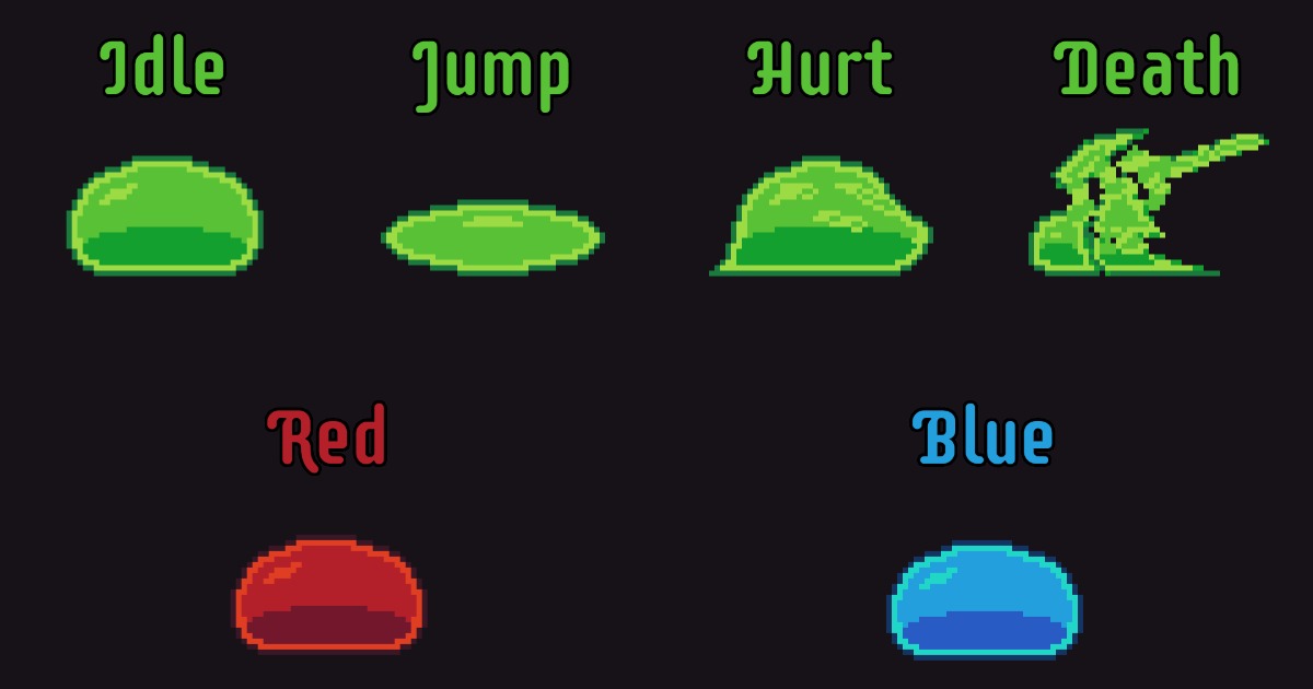 Slime Enemy - Pixel Art | 2D Characters | Unity Asset Store