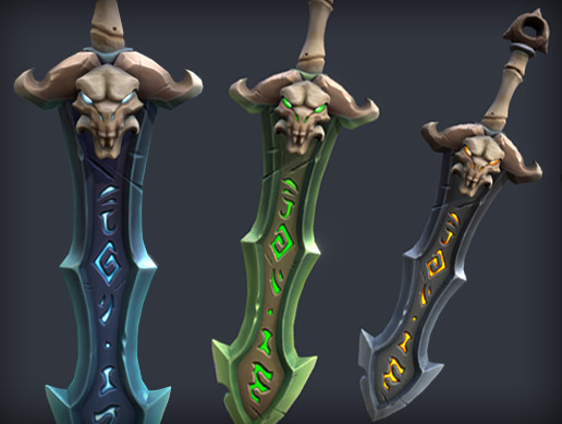 Hand Painted Runic Sword | 3D Weapons | Unity Asset Store