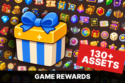 Game Rewards UI Currency Boosters Progression Achievements Icons Pack