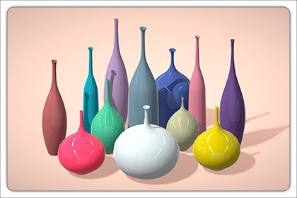 12 Porcelain Vessels Pack- Low Poly Flower Pots