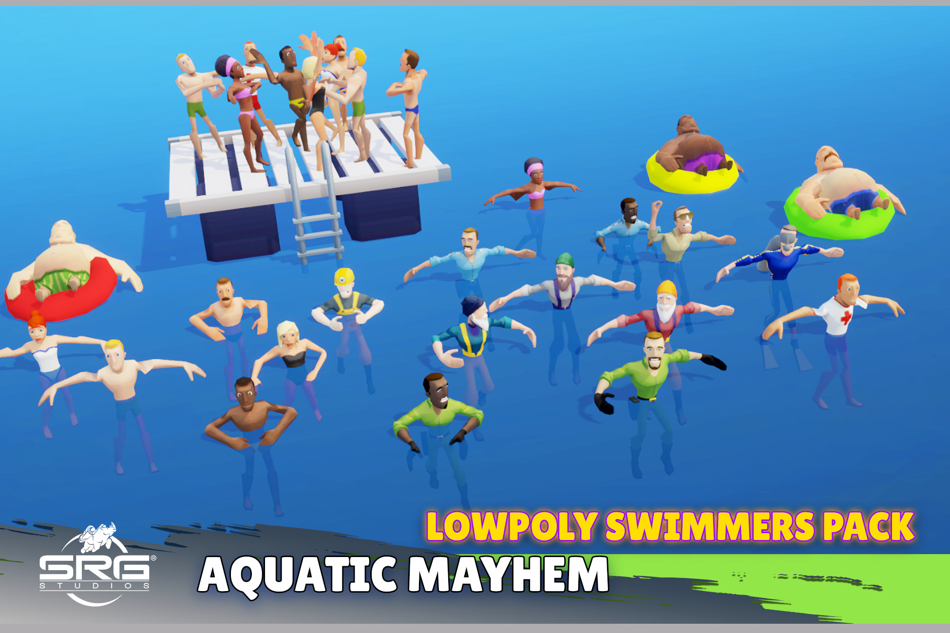 Aquatic Mayhem - Lowpoly Swimmers Pack | 3D Humanoids | Unity Asset Store