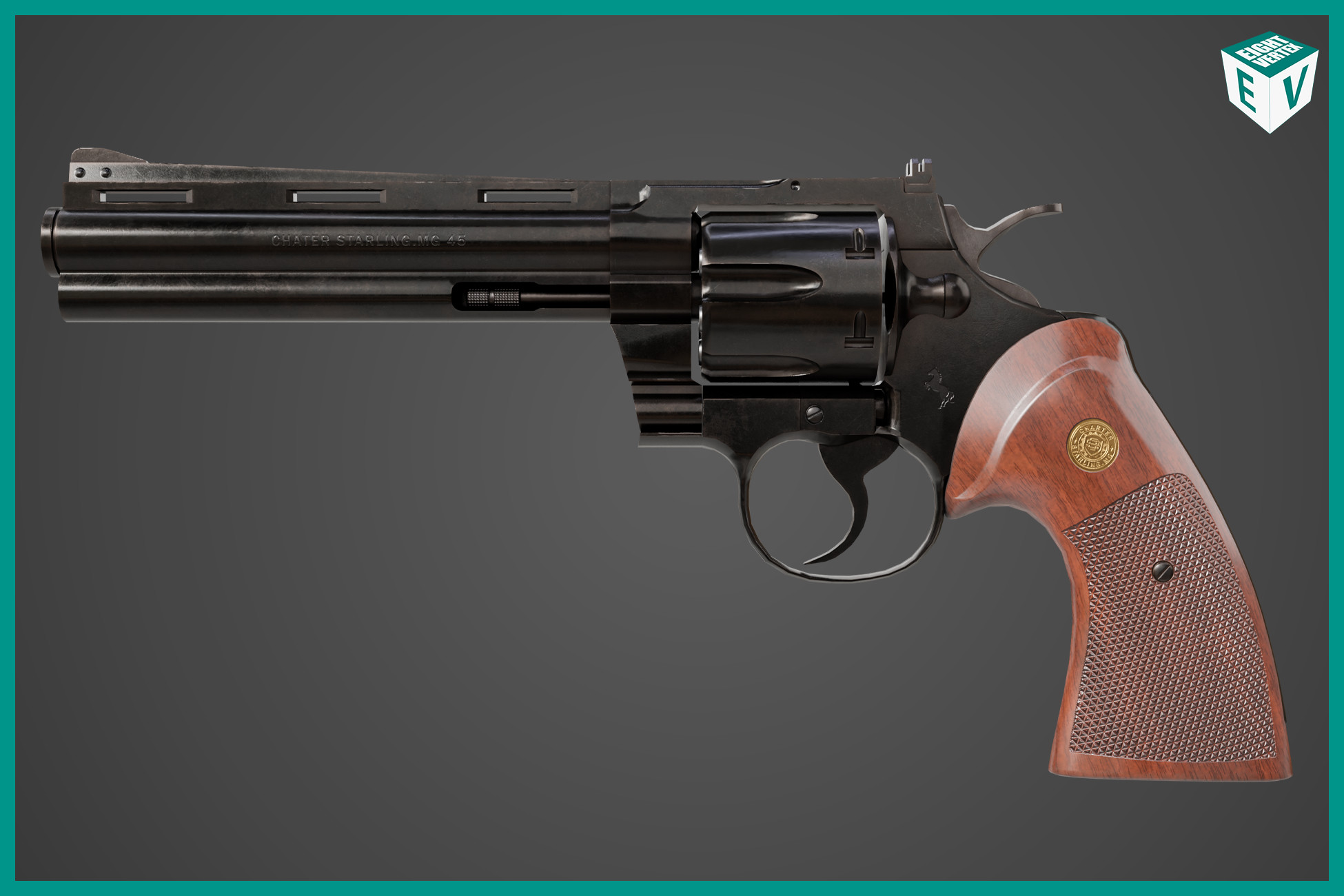 Revolver 05 Black With Bullet URP HDRP Textures | 3D Guns | Unity Asset ...