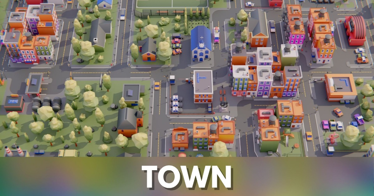 Unity Rural Town Map Low Poly Town by IGS | 3D 都市 | Unity Asset Store