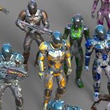 Low-poly Sci-Fi Troopers Bundle