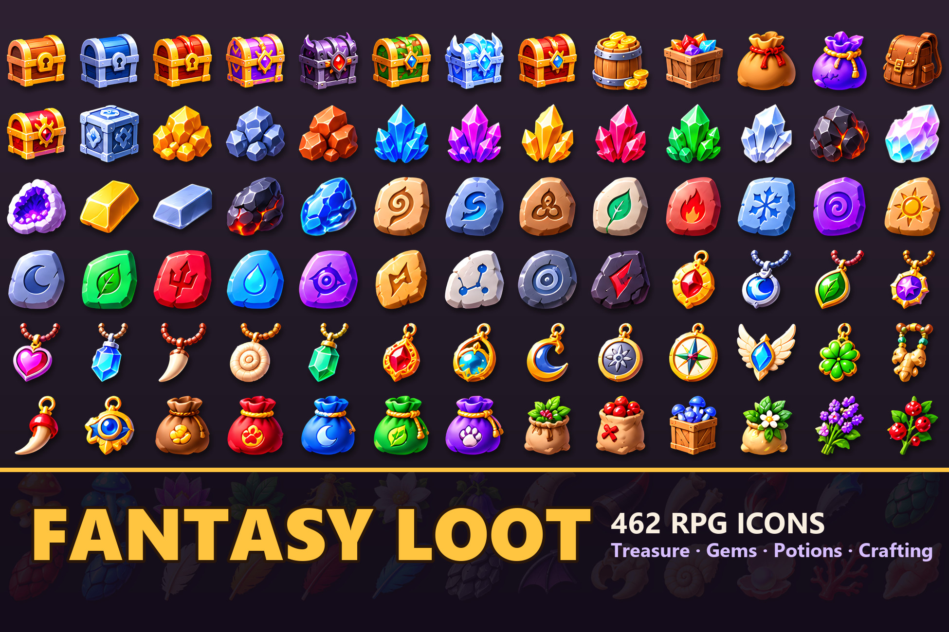 Fantasy Loot Icons - 462 RPG Items, Gems & Potions