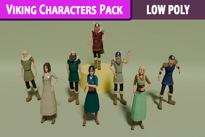 Viking Character Pack – Stylized Low Poly