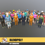 BlendPoly City Characters - Low Poly Assets