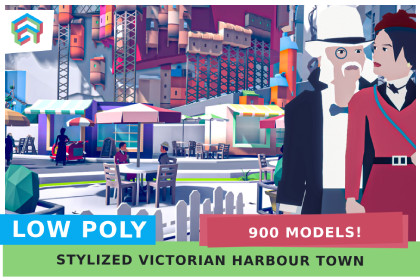 Low Poly Summer Town - Big Environment Pack: HARBORIA PRO