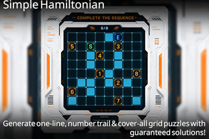 Simple Hamiltonian: One Line, Number Trail & Cover-All No-Code Puzzle Generator