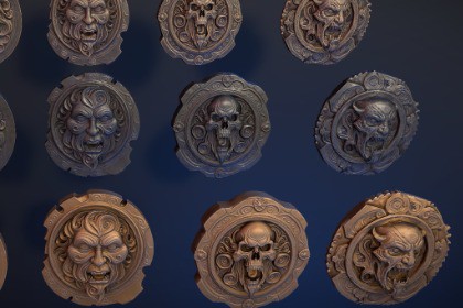 5 Dark Fantasy Coins / Medal in Gold, Silver and Bronze