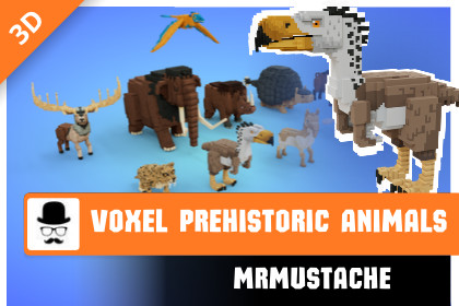 Voxel Prehistoric Animals Pack