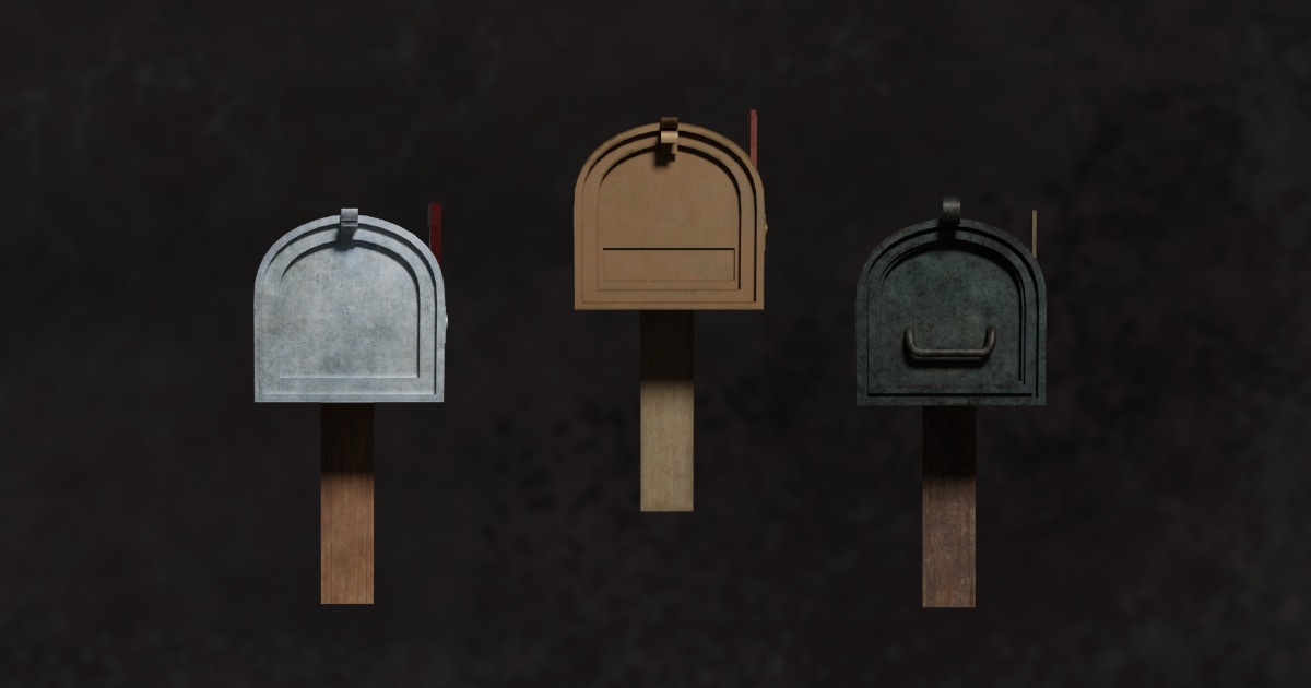 American Mailbox Series City Services Post G2 - N1-3 | 3D Exterior ...