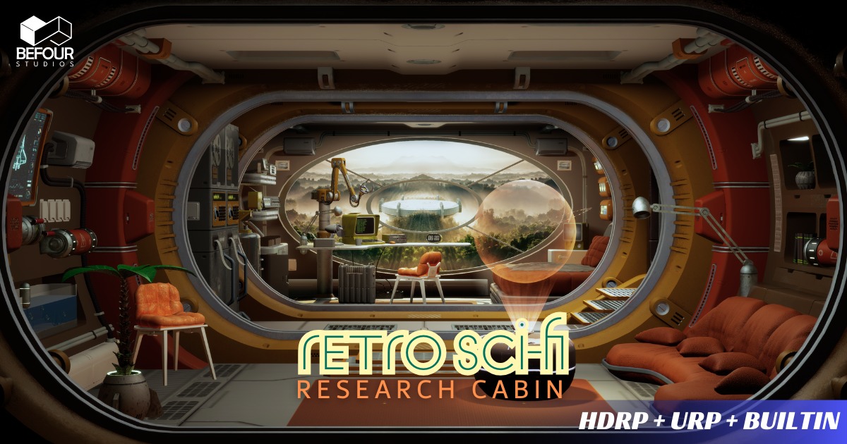 Retro Sci-Fi Research Cabin Environment | 3D Sci-Fi | Unity Asset Store
