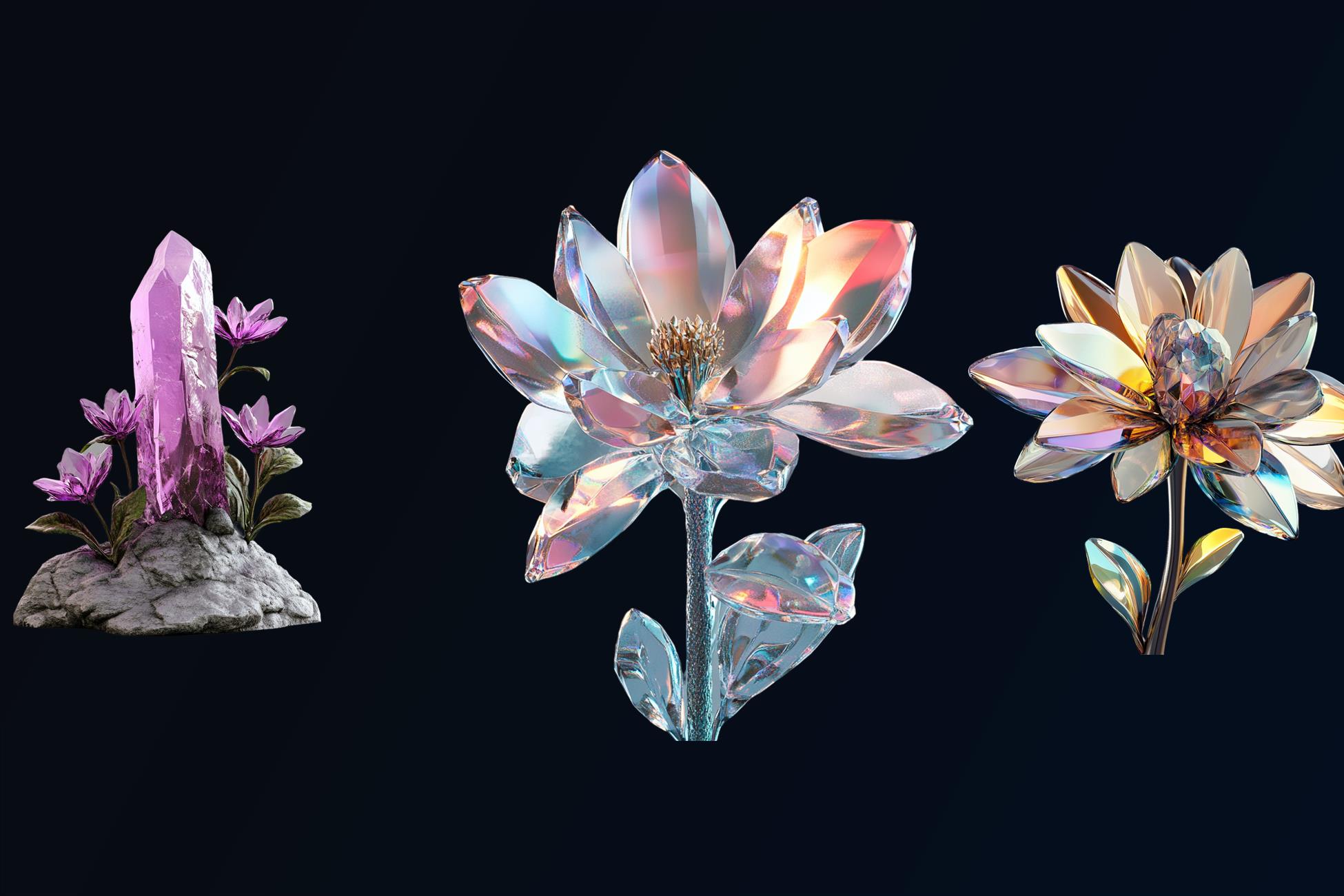 NHC - Crystallized Flowers | 2D Icons | Unity Asset Store