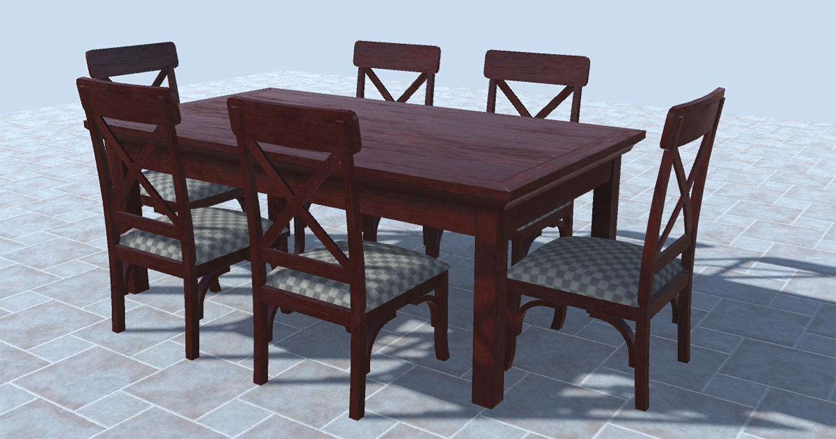 Modern Furniture - Dining Table Set 1 | 3D Furniture | Unity Asset Store