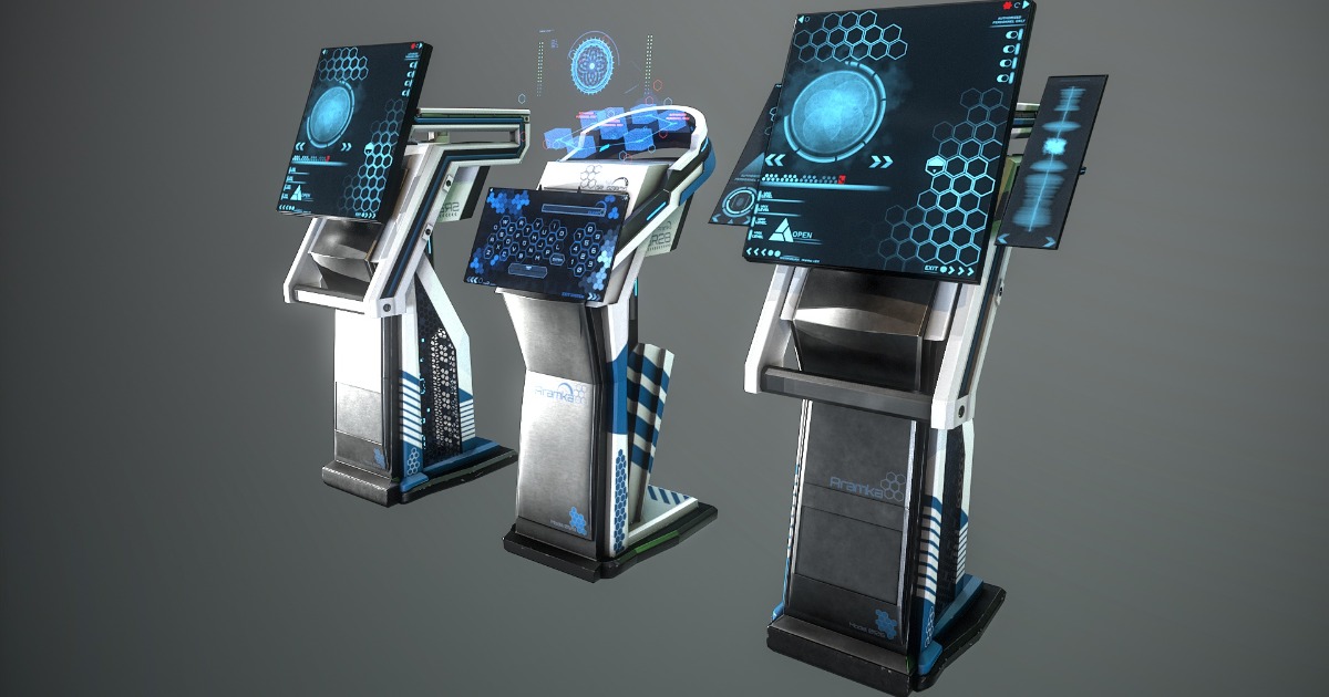 Futuristic Touchscreen Control Panel & HUD – Sci-Fi Monitors | 3D ...