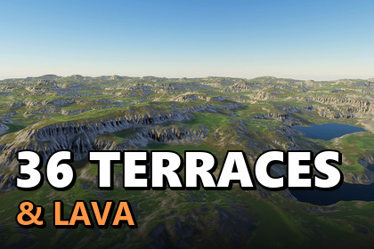 Procedural Terraces & Lava 8K - 36 Terrains