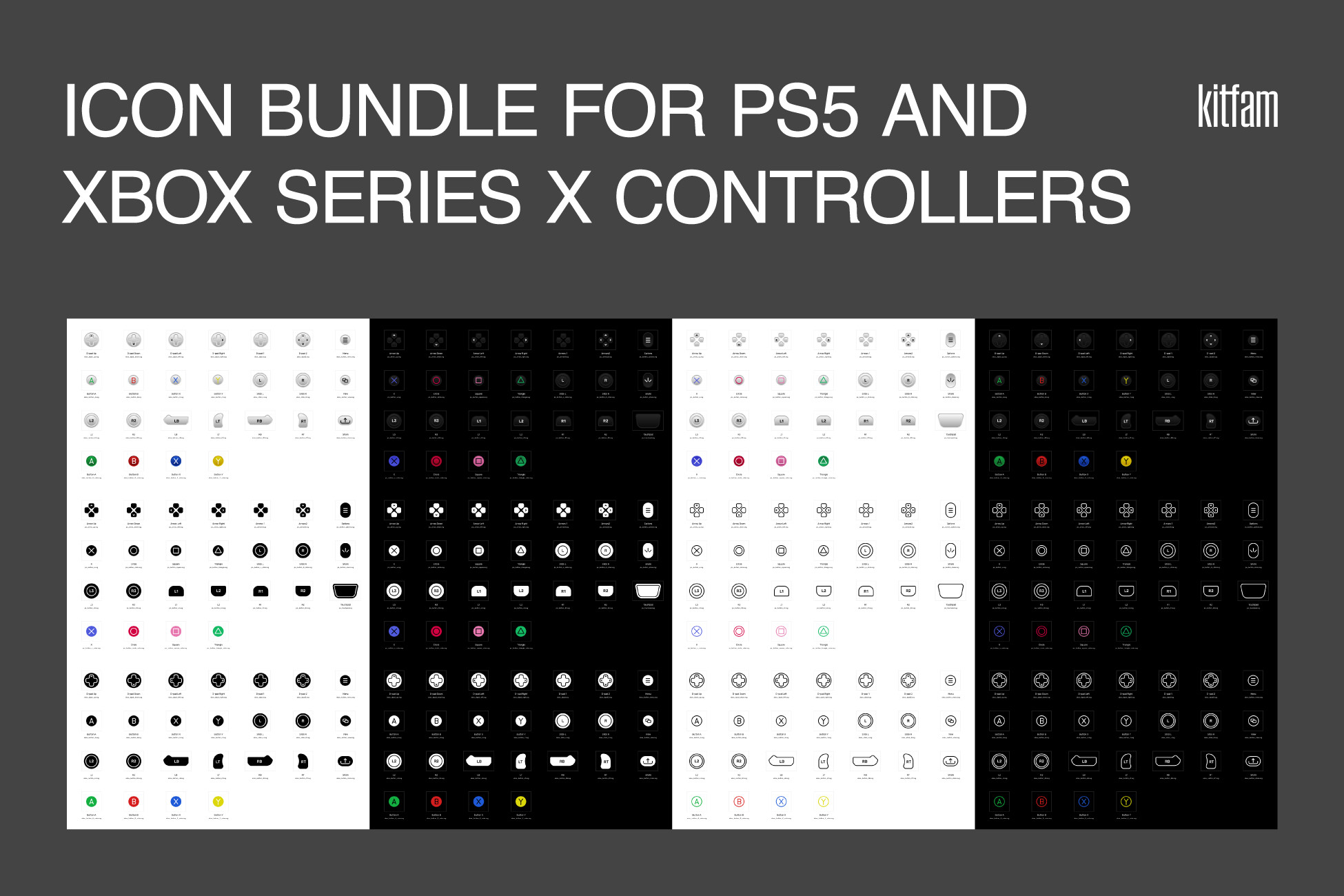 Icon Bundle for PS5 and XBOX Series X Controllers | 2D Icons | Unity ...