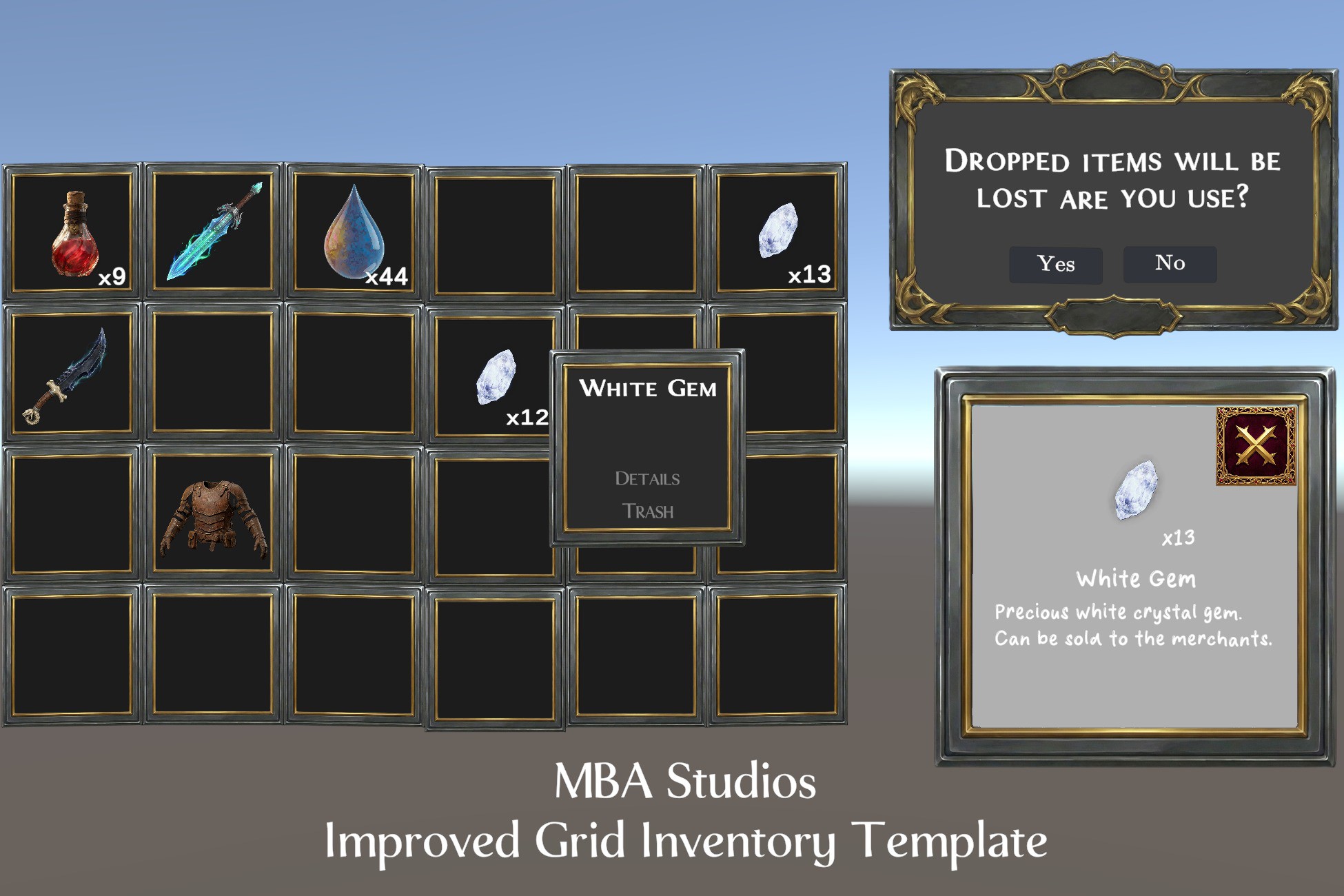 MBA Grid Inventory Template | GUI Tools | Unity Asset Store