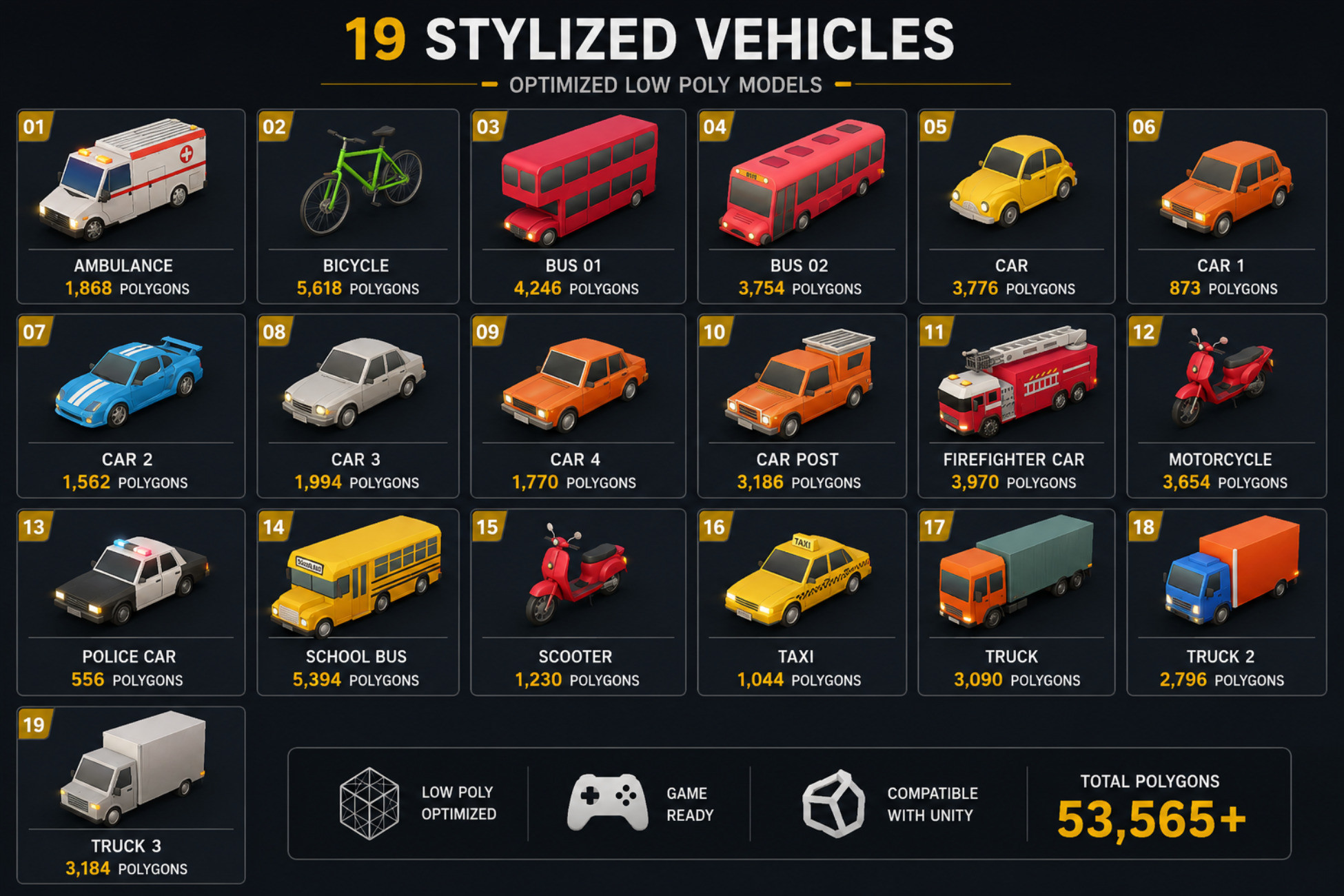 Stylized Low Poly Vehicles Pack