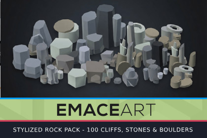 Stylized Rock Pack - 100 Comic-Style Cliffs, Stones & Boulders