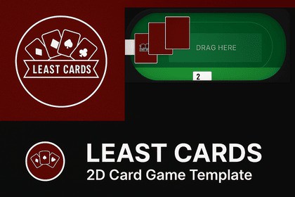 2D Least Card Game Template Multiplayer&AI