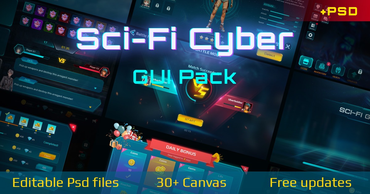 Cyber Gui Sci-Fi Cyber UI Pro_Cyan Theme | 2D GUI | Unity Asset Store