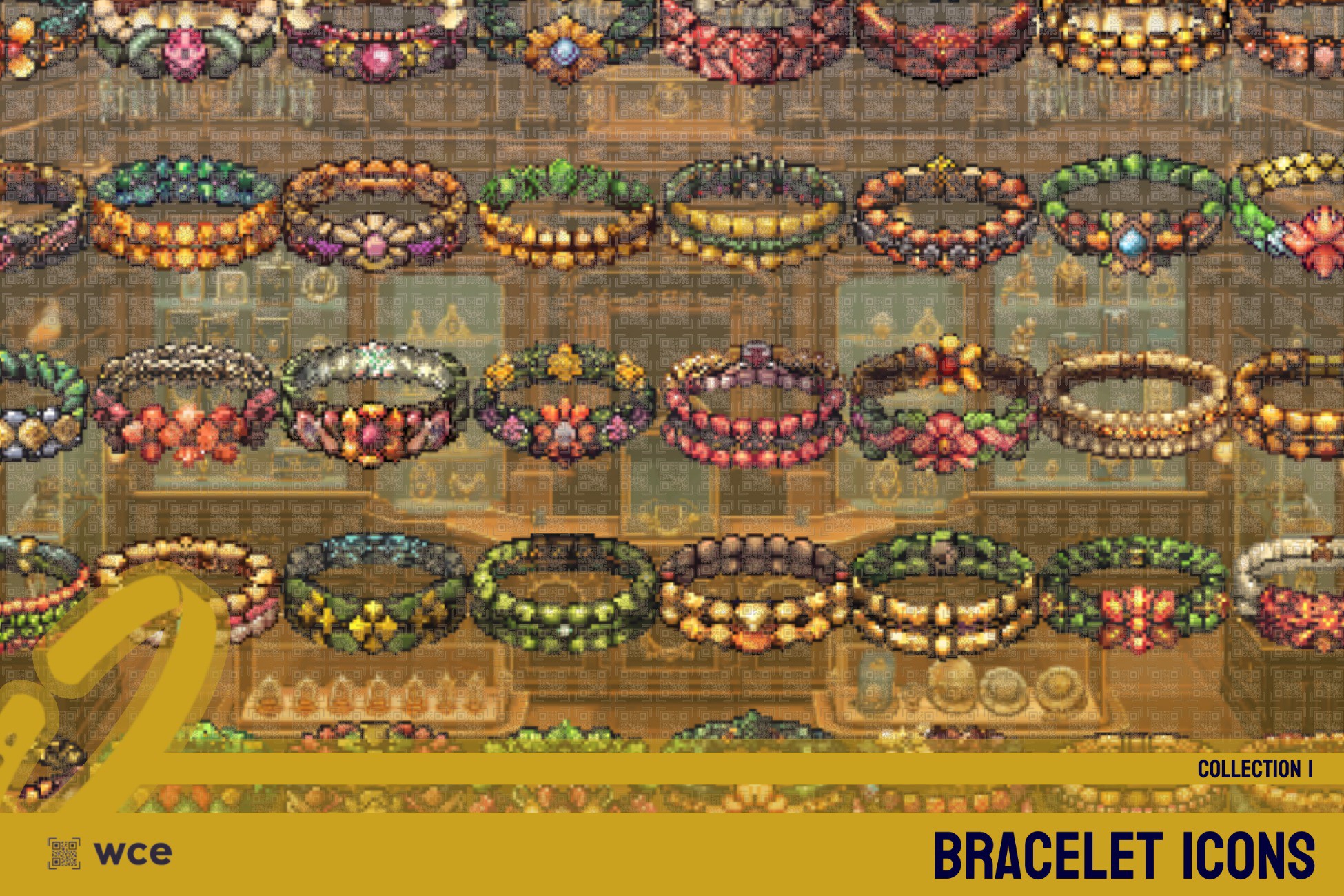 Bracelet Icons - Collection 1 - 2D Pixel Jewelry and Accessories Bundle ...