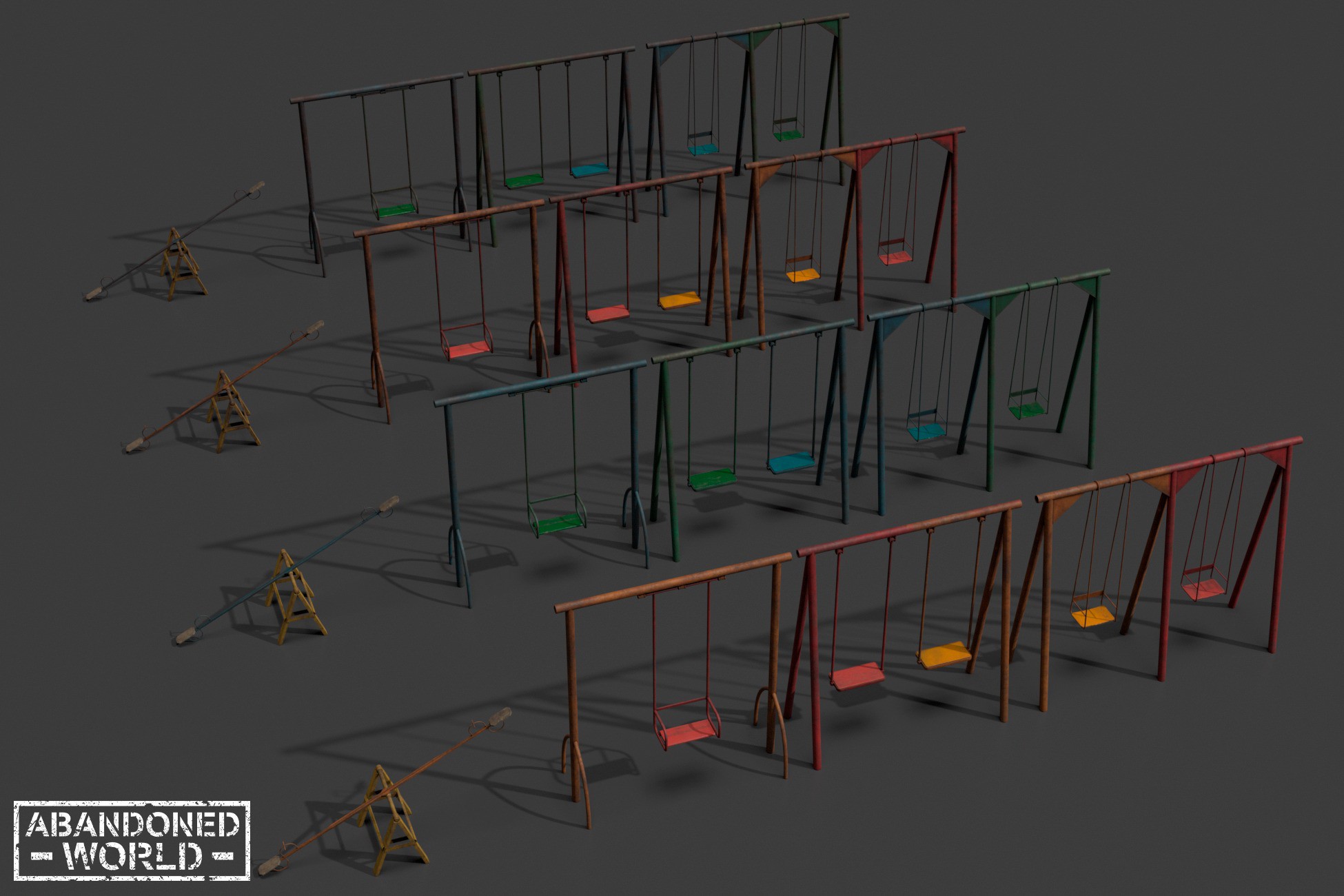 Swing Rope Unity Swing Set For Playground | 3D Exterior | Unity Asset Store