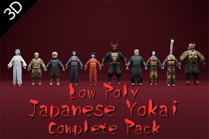 Low Poly Japanese Yokai Complete Pack
