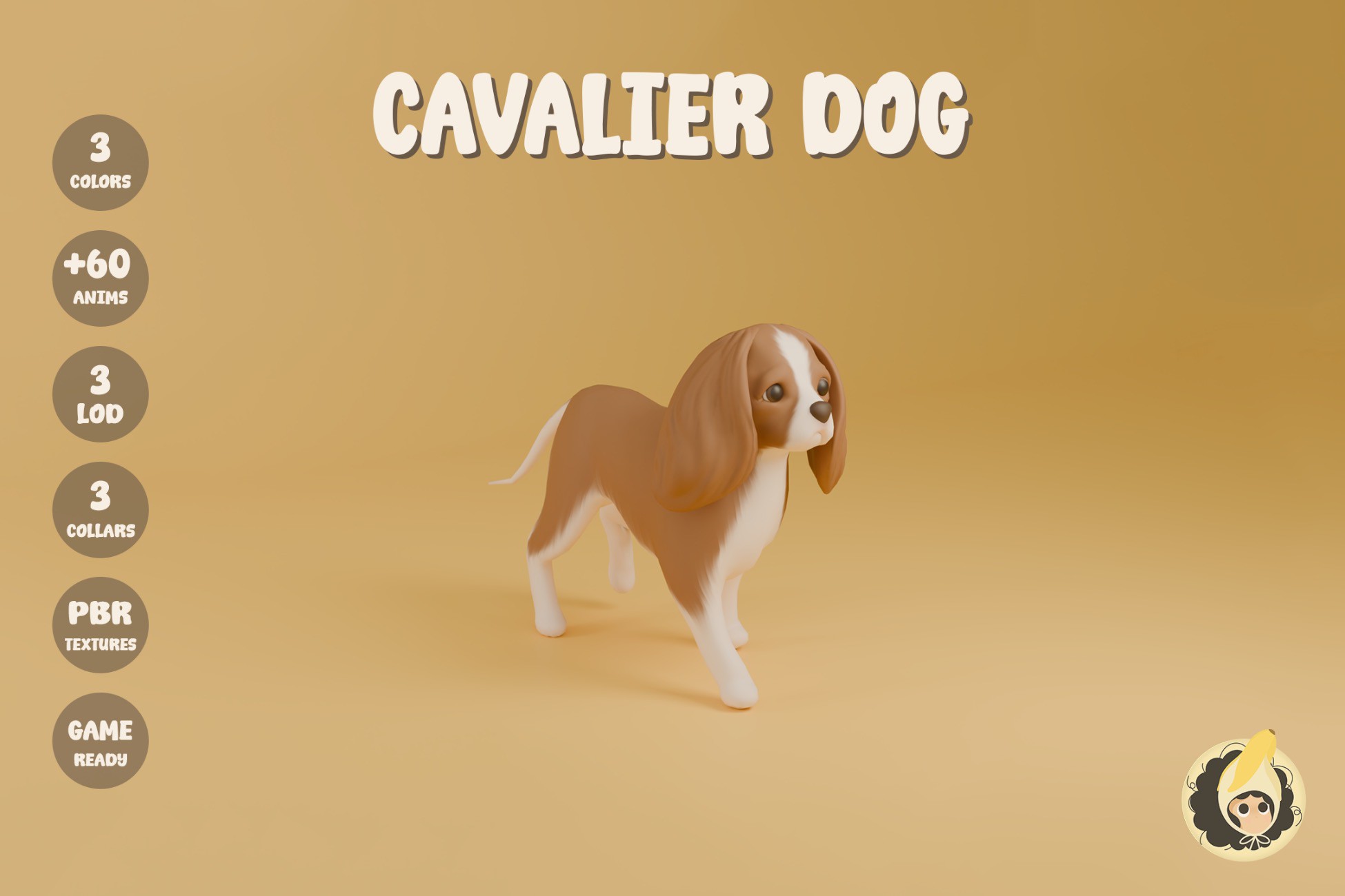 Animated Cavalier Dog