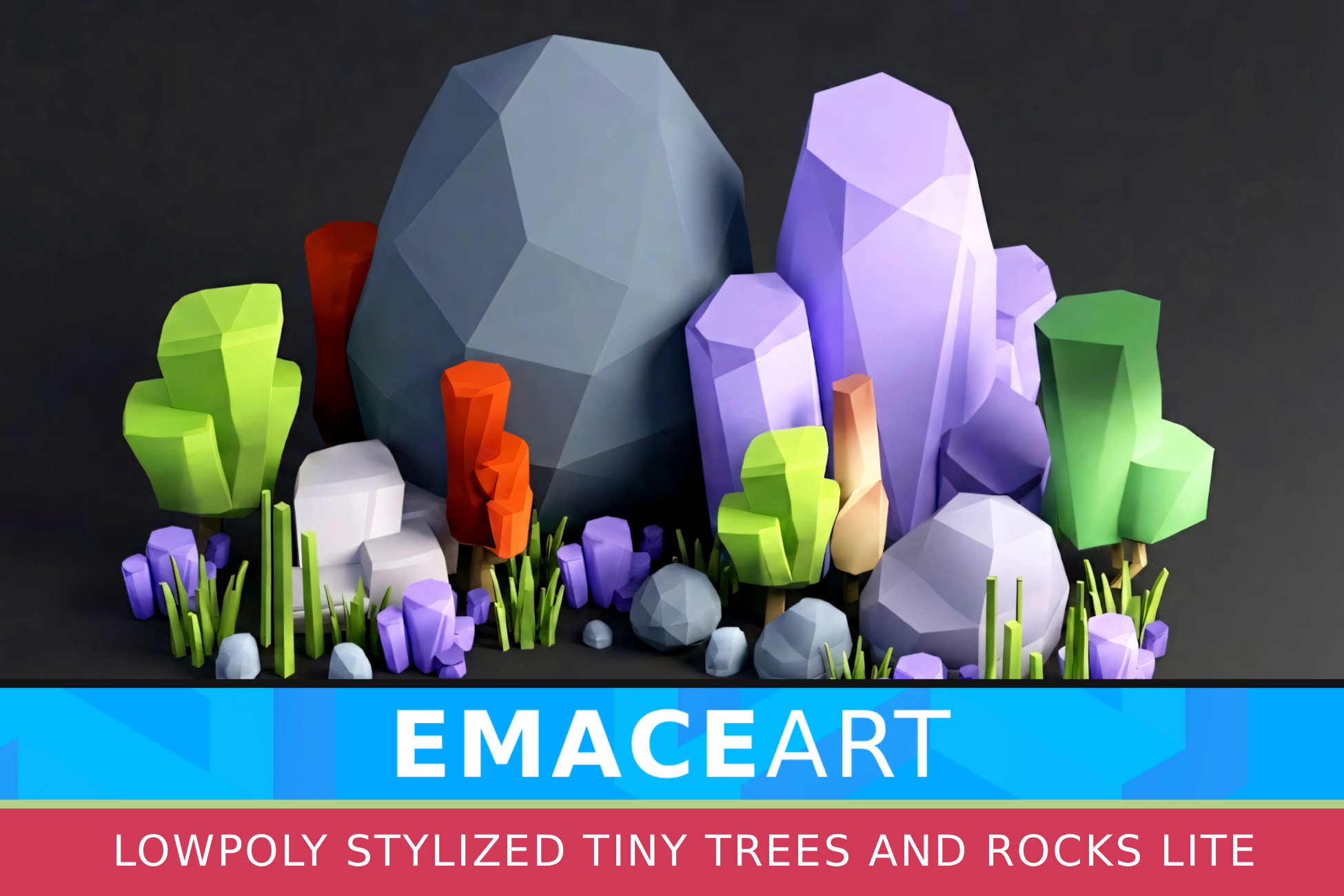 TinyNature Lite: Low Poly Trees & Rocks Pack