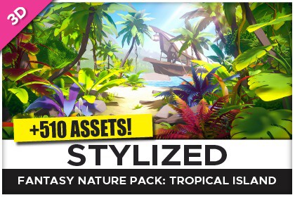STYLIZED Fantasy Nature Pack: Tropical Island - Low Poly 3D Art