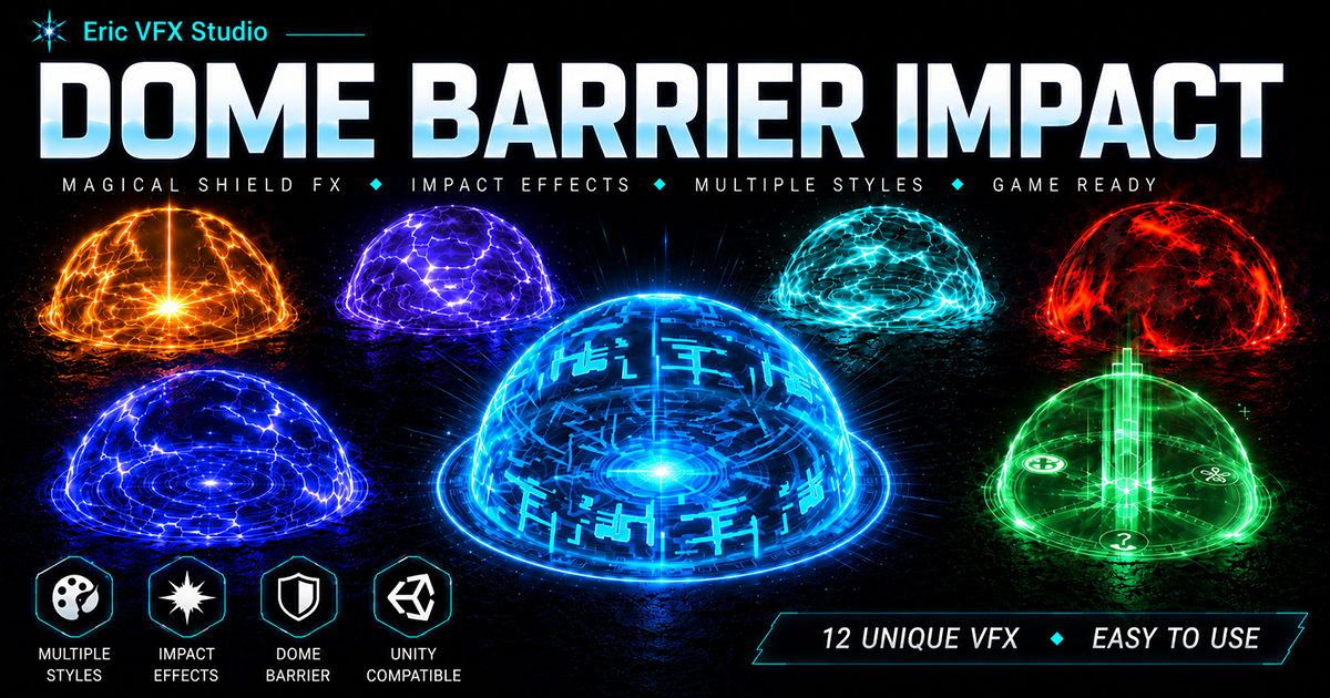 Game VFX - Dome Barrier Impact | VFX Particles | Unity Asset Store
