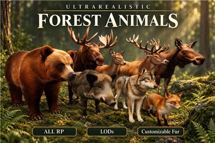 Ultrarealistic Forest Animals - Customizable Fur